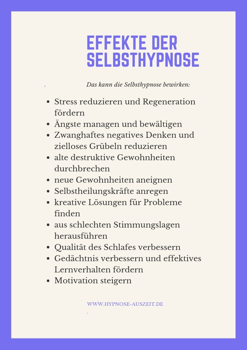 Effekte der Selbsthypnose